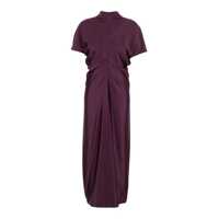 Rochii Violet Long Dress With Hidden Back Closure In Tech Fabric Woman Femei