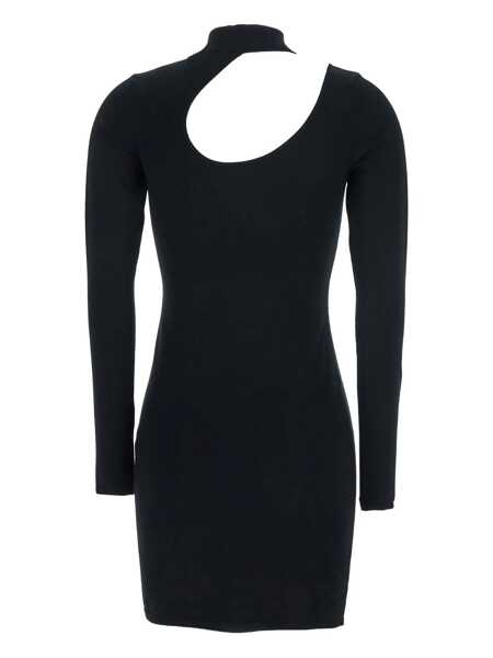 Rochii FEDERICA TOSI Black Dress With High Neck And Cut-Out Detail In Fabric Woman Black Femei (BM 18625053) 2