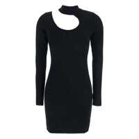 Rochii Black Dress With High Neck And Cut-Out Detail In Fabric Woman Femei
