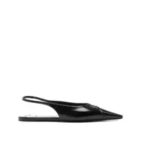 Balerini Saint Laurent Babylone Leather Slingback Ballets Femei