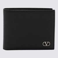 Portofele Valentino Garavani Black Leather Wallet Barbati