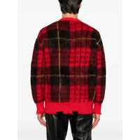 Pulovere Alexander McQueen pentru Barbati - Pulovere Alexander McQueen Alexander McQueen Tartan Distressed Sweater RED Barbati (BM 18626643) - B-mall.ro