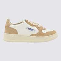 Sneakers Autry Beige And Brown Leather Medalist Low Sneakers Femei