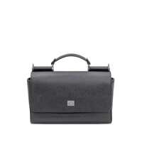 Genti de umar 'Sicily' Black Crossbody Bag With Adjustable And Removable Shoulder Strap And Logo Plaque On The Front In Leather Man Barbati