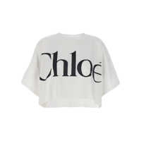 Tricouri Chloé Logo Crop T-Shirt Femei