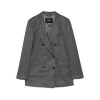 Sacouri Seventy Grey Double-Breasted Blazer Femei