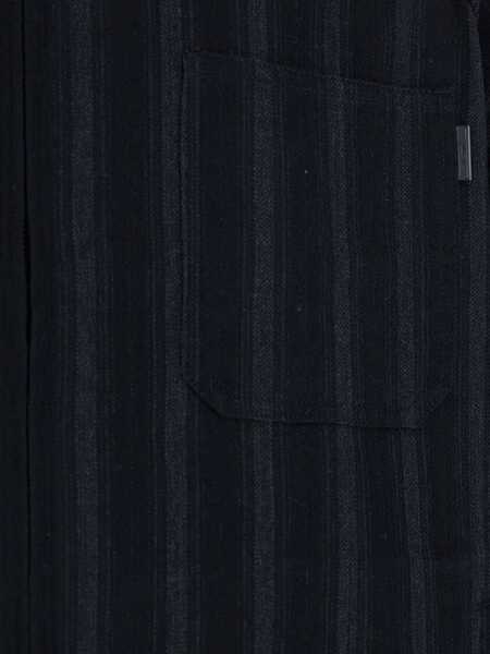 Geci JUUN.J Black Jacket With Classic Collar And All-Over Stirped Motif In Wool And Cotton Blend Man Black Barbati (BM 18630108) 3