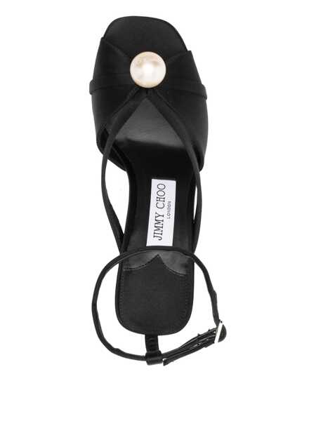 Pantofi cu toc Jimmy Choo Jimmy Choo Siva 95 Satin Sandals Black Femei (BM 18632523) 4