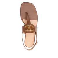Sandale Dama - Sandale Valentino Garavani Valentino Garavani Vlogo Signature Leather Thong Sandals Brown Femei (BM 18632973) - B-mall.ro