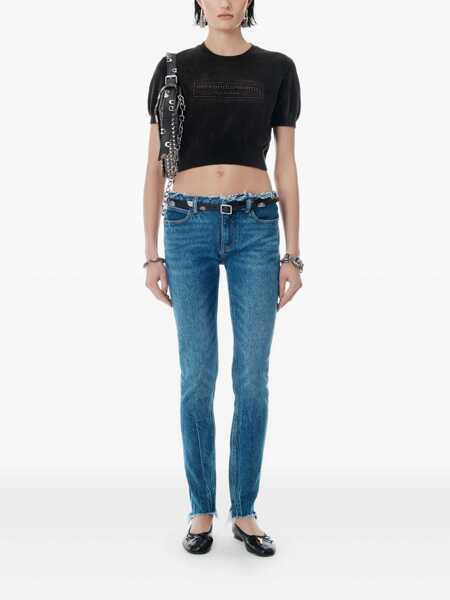 Tricouri Alexander Wang Cropped t-shirt with logo Black Femei (BM 18633525) 2