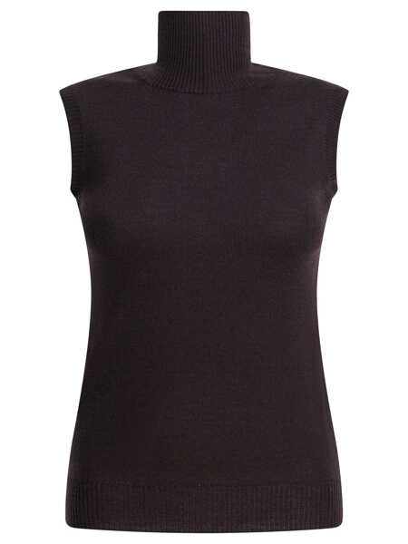Pulovere casual Max Mara Mock neck sleeveless Brown Femei (BM 18633570) 1