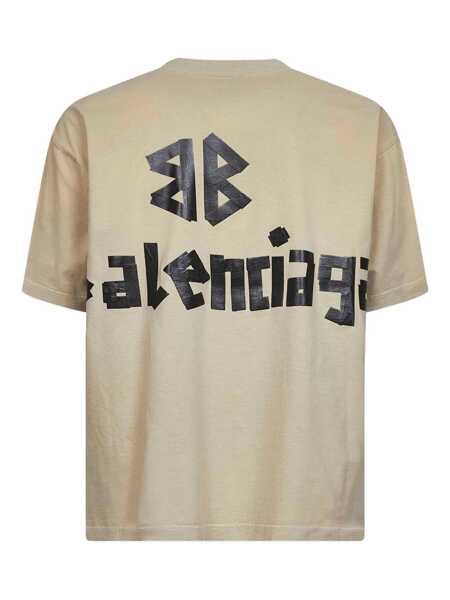 Tricouri Balenciaga Tape Type T-shirt Beige Barbati (BM 18633591) 2