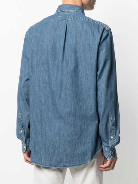 Camasi de blugi Ralph Lauren Custom fit denim shirt Light blue Barbati (BM 18633636) 4