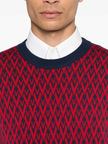 Pulovere Valentino Garavani Toute La V crewneck sweater Blue Barbati (BM 18633789) 5