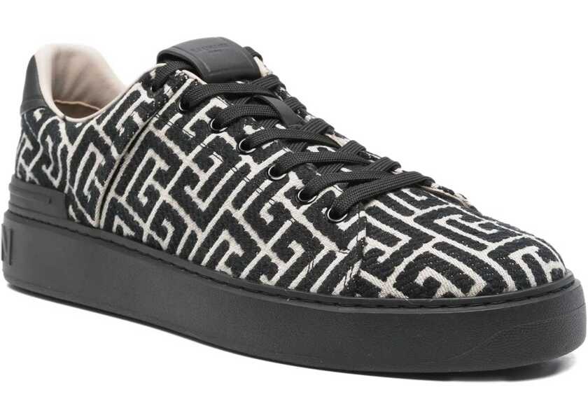 Sneakers Balmain Jacquard B-Court Sneakers BLACK Barbati (BM 18634114) 2
