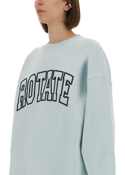 Bluze de trening ROTATE Birger Christensen Sweatshirt With Logo BABY BLUE Femei (BM 18634126) 4