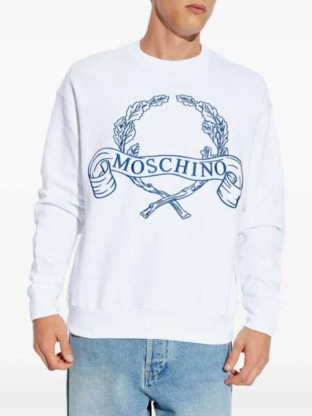 Bluze de trening Moschino Sweatshirt With Laurel Crown Logo Embroidery WHITE Barbati (BM 18634129) 3