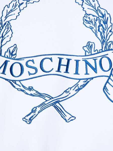 Bluze de trening Moschino Sweatshirt With Laurel Crown Logo Embroidery WHITE Barbati (BM 18634129) 5