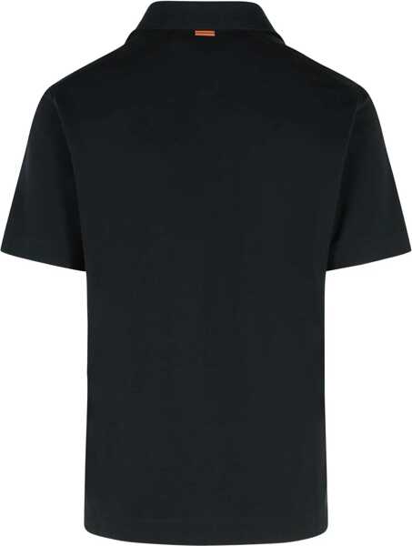Tricouri Polo ZEGNA Cotton Polo Shirt With Pocket BLACK Barbati (BM 18634168) 2