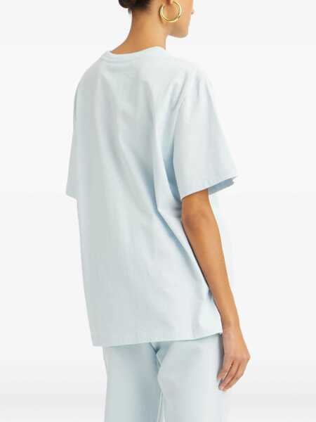 Tricouri ROTATE Birger Christensen Jersey T-Shirt BABY BLUE Femei (BM 18634189) 4