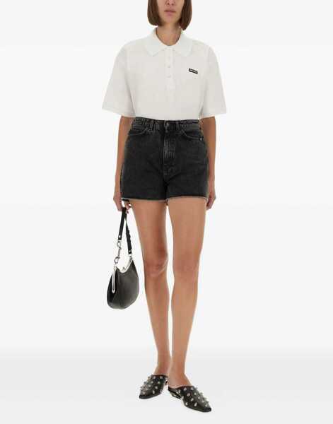 Tricouri Polo ROTATE Birger Christensen Cotton Polo WHITE Femei (BM 18634249) 2