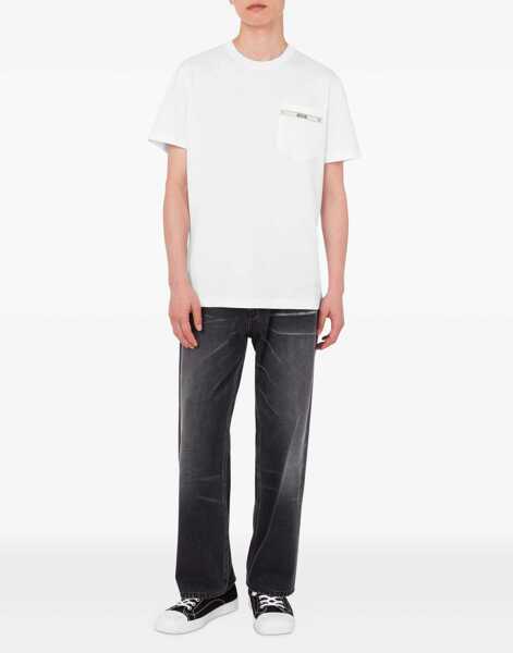 Tricouri Moschino T-Shirt With Logo Ribbon WHITE Barbati (BM 18634342) 2