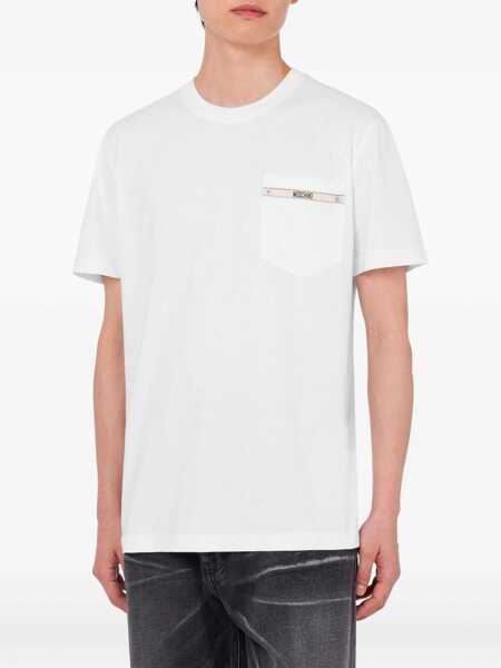 Tricouri Moschino T-Shirt With Logo Ribbon WHITE Barbati (BM 18634342) 3