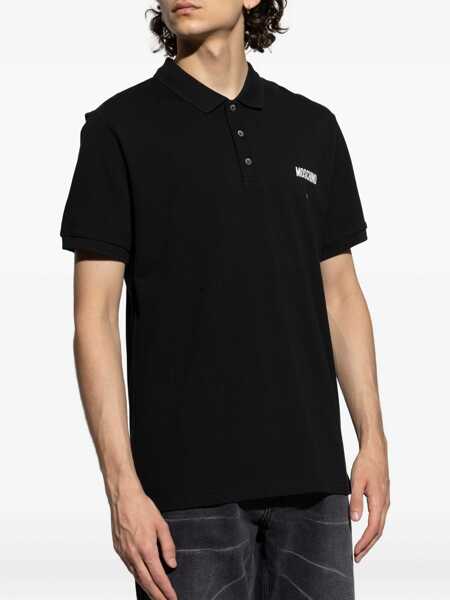 Tricouri Polo Moschino Cotton Pique Polo BLACK Barbati (BM 18634372) 3
