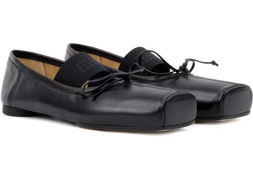 Balerini MM6 Maison Margiela Leather Ballerina BLACK Femei (BM 18634375) 2