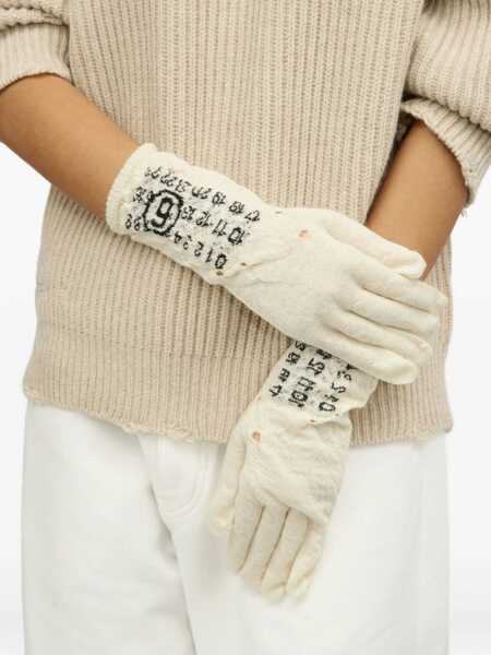 Manusi MM6 Maison Margiela Wool Gloves. WHITE Femei (BM 18634390) 3