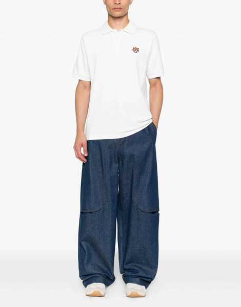 Tricouri Polo Kenzo Polo Shirt With Happy Tiger Embroidery WHITE Barbati (BM 18634393) 2