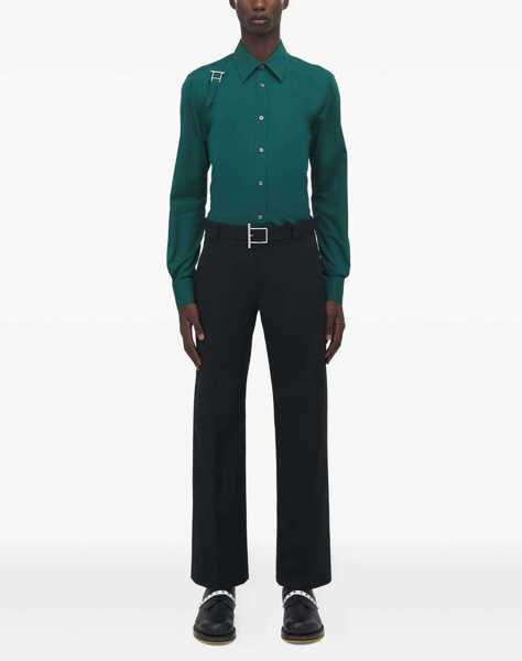 Pantaloni casual Alexander McQueen Pants With T-Bar Belt BLACK Barbati (BM 18634507) 2