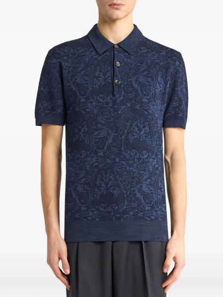 Tricouri Polo ETRO Polo Shirt With Pegasus Embroidery BLUE Barbati (BM 18634519) 3