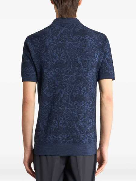 Tricouri Polo ETRO Polo Shirt With Pegasus Embroidery BLUE Barbati (BM 18634519) 4