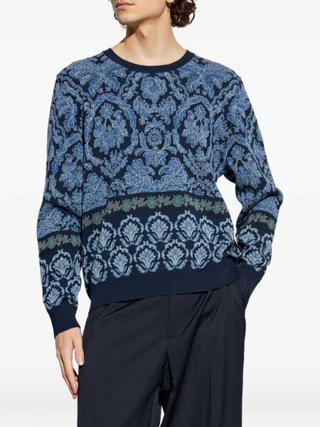 Pulovere casual ETRO Cotton Jacquard Knit BLUE Barbati (BM 18634540) 3