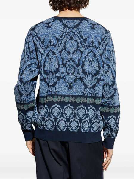 Pulovere casual ETRO Cotton Jacquard Knit BLUE Barbati (BM 18634540) 4