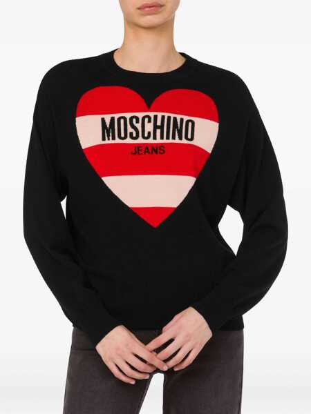 Pulovere casual MOSCHINO JEANS Mesh With Inlay Pattern BLACK Femei (BM 18634573) 2