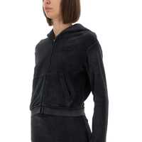 Bluze de trening Alexander Wang Dama - Bluze de trening Alexander Wang Cotton Terry Sweatshirt With Zipper BLACK Femei (BM 18634621) - B-mall.ro