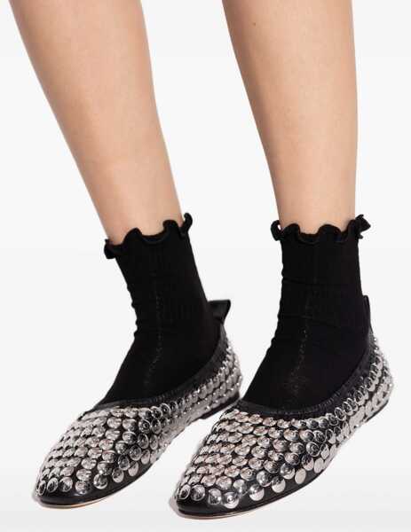 Balerini Tory Burch Ballerina Silver BLACK Femei (BM 18634729) 4