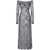 RABANNE Long Lace Dress SILVER