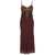 Self-Portrait Midi Dress With Lace Inserts BORDEAUX
