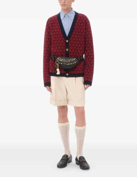 Cardigane Valentino Garavani Cardigan With Toute La V Pattern RED Barbati (BM 18634759) 2