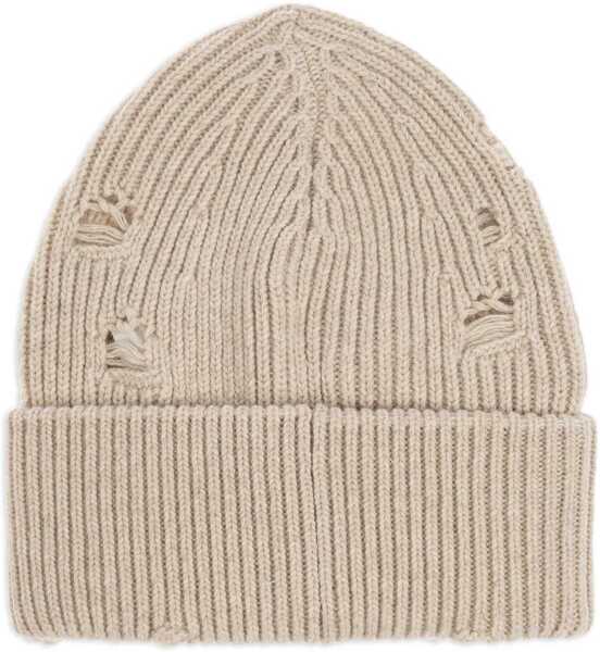 Caciuli MM6 Maison Margiela Beanie Hat With Logo BEIGE Barbati (BM 18634831) 2