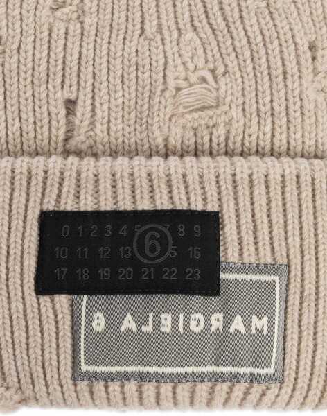 Caciuli MM6 Maison Margiela Beanie Hat With Logo BEIGE Barbati (BM 18634831) 3