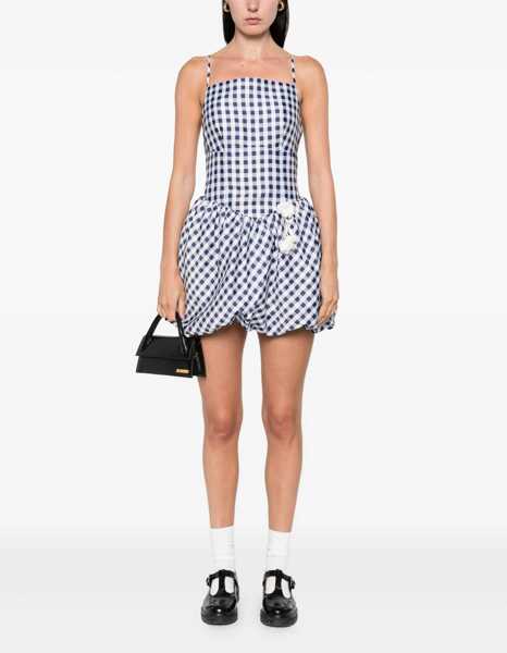 Rochii casual Self-Portrait Checkered Taffeta Mini Dress BLUE Femei (BM 18634843) 2