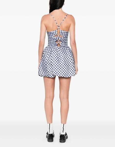 Rochii casual Self-Portrait Checkered Taffeta Mini Dress BLUE Femei (BM 18634843) 4