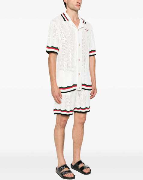 Camasi casual Casablanca Crochet Shirt Ondulee Mountains WHITE Barbati (BM 18634849) 3