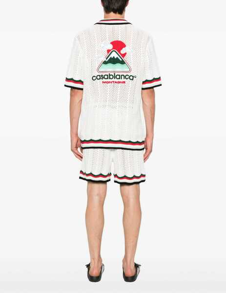 Camasi casual Casablanca Crochet Shirt Ondulee Mountains WHITE Barbati (BM 18634849) 4