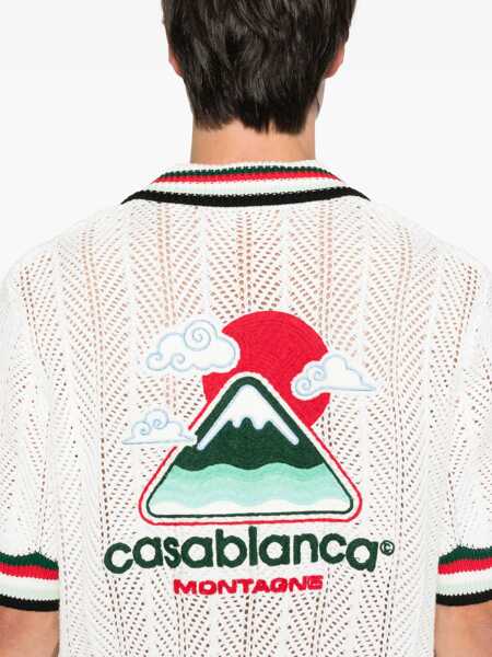 Camasi casual Casablanca Crochet Shirt Ondulee Mountains WHITE Barbati (BM 18634849) 5