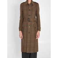 Paltoane Long Coat In Prince Of Wales Wool Femei